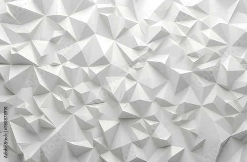 White paper background with geometric triangular pattern, creating an abstract modern art style for design and decoration.