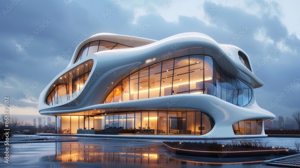Obraz premium Futuristic Architectural Design with the Latest Technology 