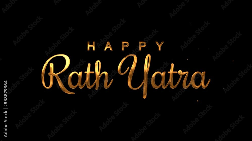 Happy Rath Yatra Text Animation on Gold Color. Great for Rath Yatra Celebrations, for banner, social media feed wallpaper stories. Happy Rath Yatra Text Animation on Gold Color. Great for Rath Yatra Celebrations, for banner, social media feed wallpaper stories.