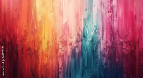 Abstract Colorful Vertical Stripes Painted Digital Art