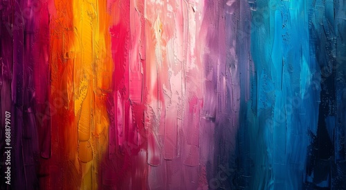 Abstract Colorful Vertical Stripes Painted Digital Art