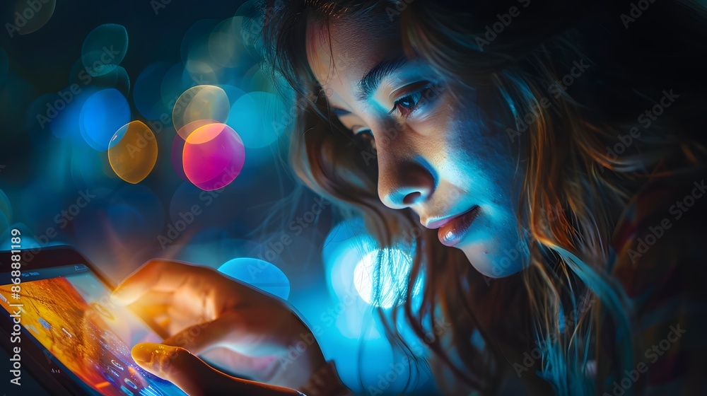 Beautiful young woman working using touchpad tablet. Beautiful young woman working using touchpad tablet.