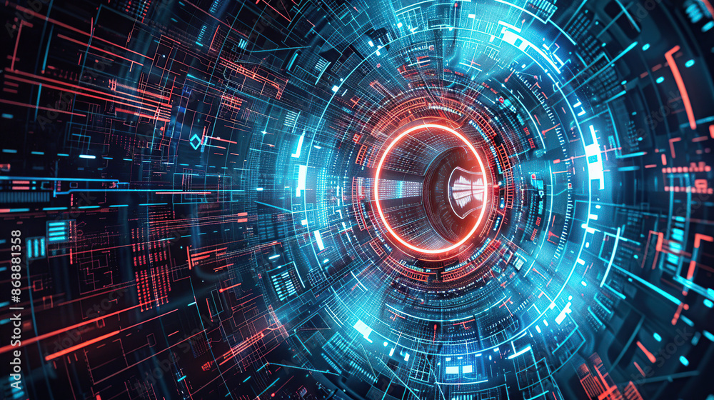 Obraz premium Abstract concepts of technological particles