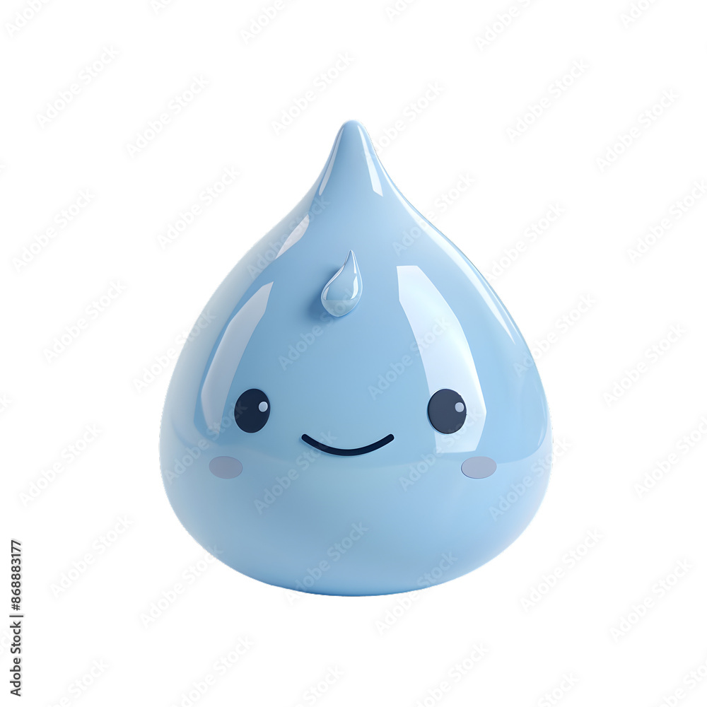 water droplet with cute expression, PNG image, isolated object water droplet with cute expression, PNG image, isolated object