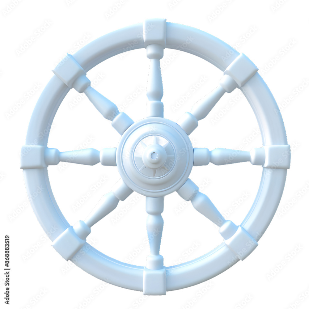 Obraz premium Wheel 3D icon, PNG image, isolated object