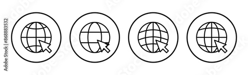 Web icon set. go to web icon. web click icon