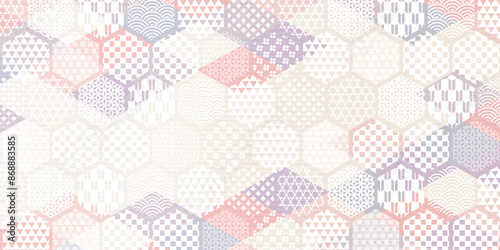 和柄　カラフル　模様　背景	