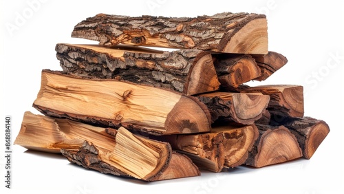 Wallpaper Mural Stack firewood logs isolated on white background Torontodigital.ca