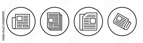 Newspaper icon set. news paper vector sign