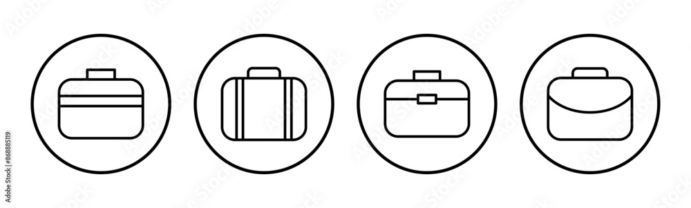 Briefcase icon set. suitcase icon. luggage symbol. Briefcase icon set. suitcase icon. luggage symbol.