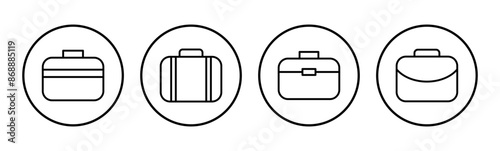 Briefcase icon set. suitcase icon. luggage symbol.
