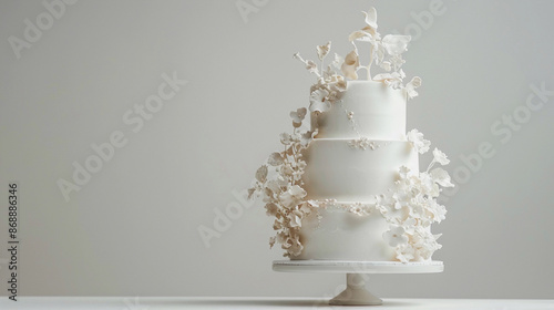 Elegant white wedding cake banner image © ChristacilinCreative