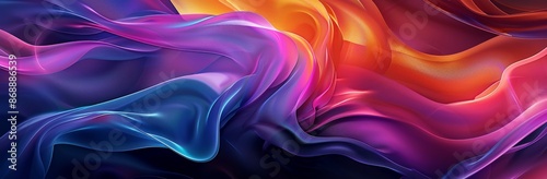 Abstract Wavy Pattern in Red, Orange, Purple, and Blue