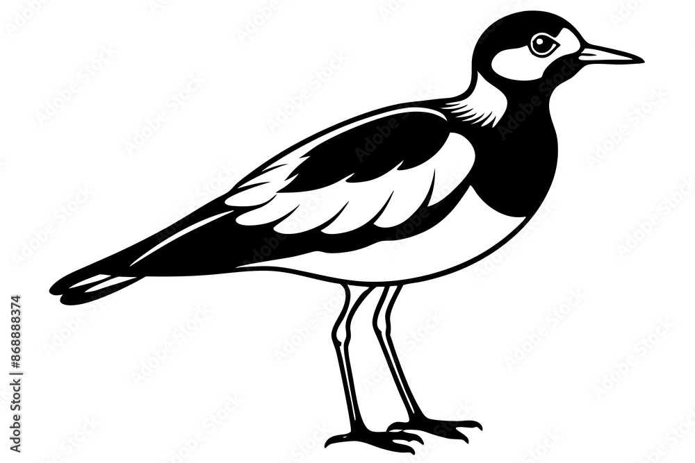 Obraz premium lapwing silhouette vector illustration