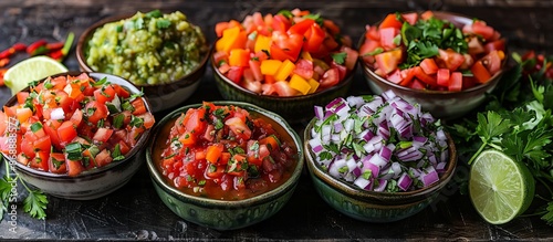 Assortment of Fresh Mexican Salsa Dips
