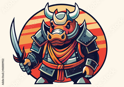 Bull Holding Sword in Hand