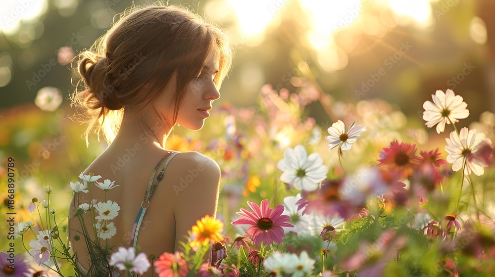 beautiful young woman with a large bouquet of flowers in the park. beautiful young woman with a large bouquet of flowers in the park.