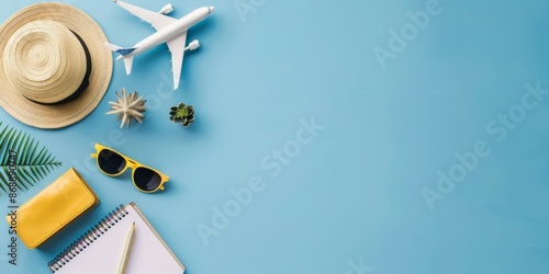 Summer Travel Essentials Flat Lay