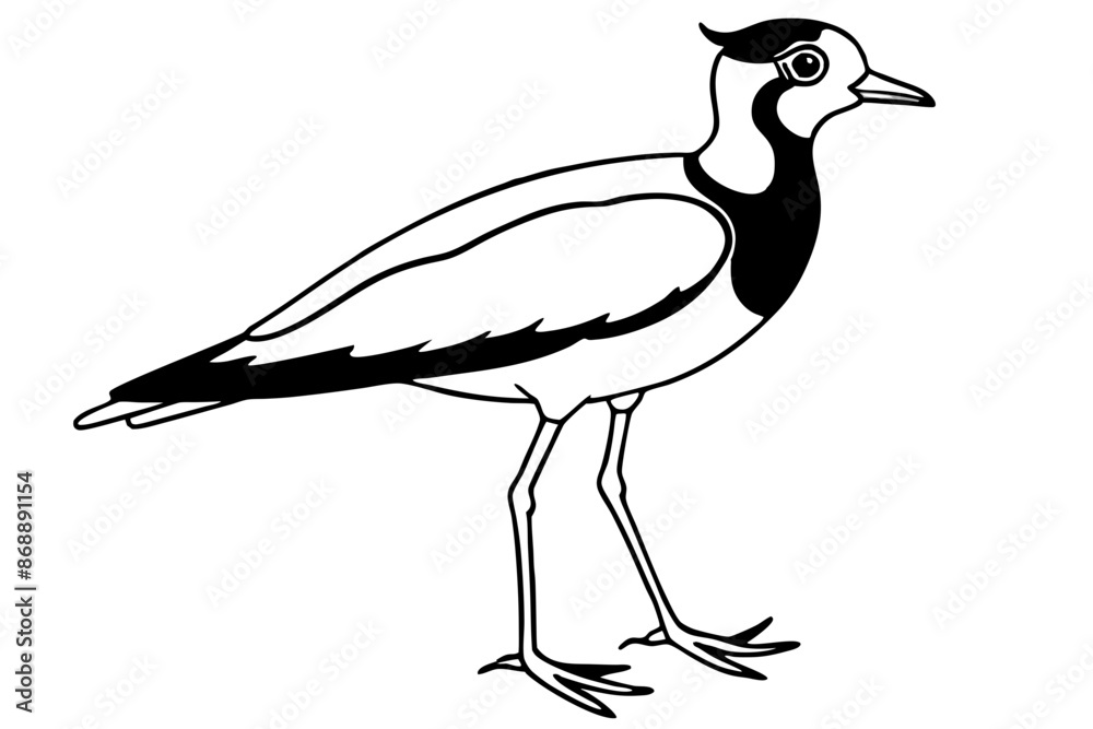 Obraz premium lapwing silhouette vector illustration