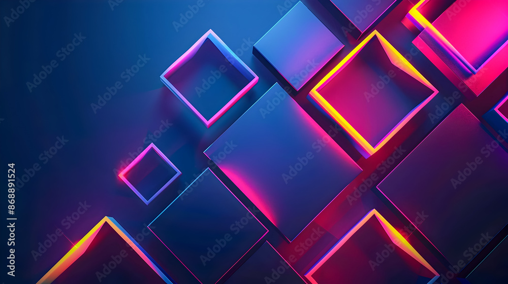Vibrant Neon Minimalist Abstract Geometric Shapes Composition with Fluorescent Interlocking Forms Vibrant Neon Minimalist Abstract Geometric Shapes Composition with Fluorescent Interlocking Forms