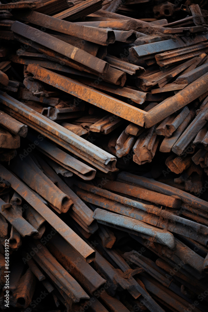 Pile of Rusty Metal Scraps with Textured Surface Showing the Effects of Time and Weather Pile of Rusty Metal Scraps with Textured Surface Showing the Effects of Time and Weather