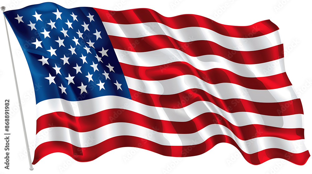 Vibrant American Flag Waves in Vector Art Vibrant American Flag Waves in Vector Art