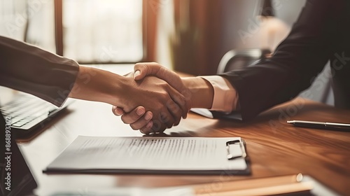 deal business with handshake