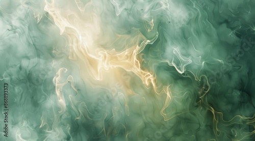 Abstract Green And Yellow Swirling Marble Texture