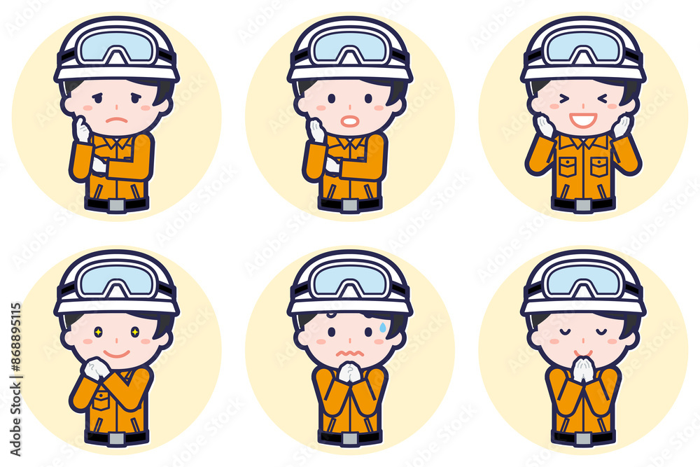 女性レスキュー隊員のポーズセット_04