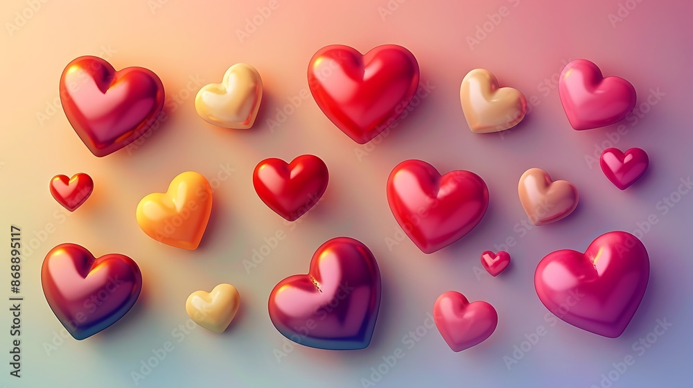 full frame emoji background with bi hearts in different color full frame emoji background with bi hearts in different color