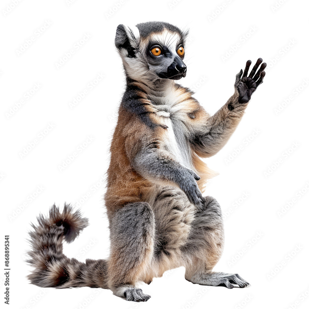 Fototapeta premium Lemurs isolated on a transparent background for web banner