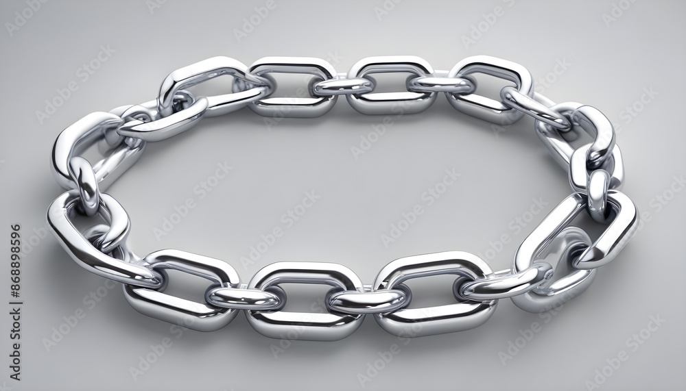 Obraz premium 3D rendering of chain emphasizing 7
