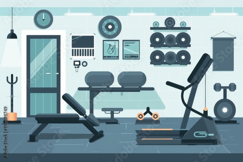 illustration fitness gym