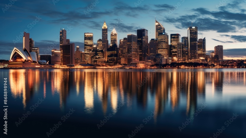 Fototapeta premium A bridge spans a river in the city of Sydney