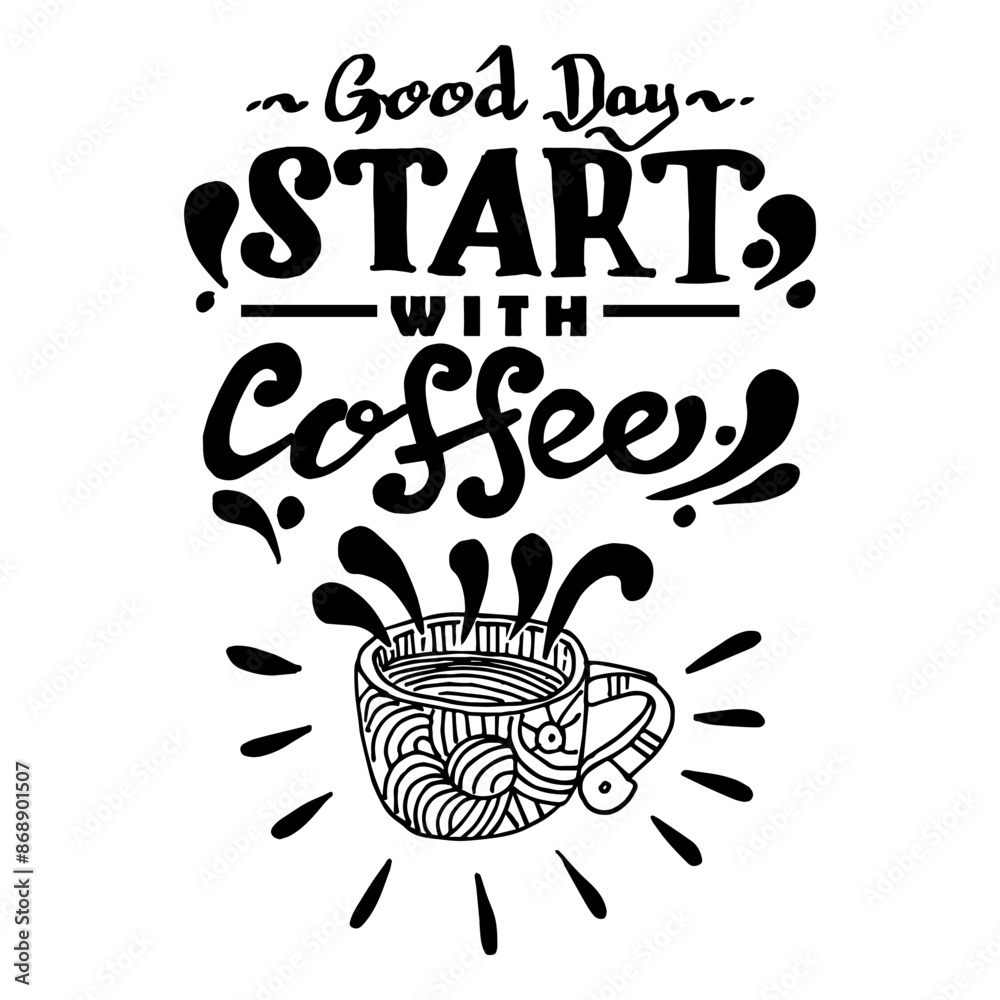 Fototapeta premium Quotes doodle of Coffee, sketch vector