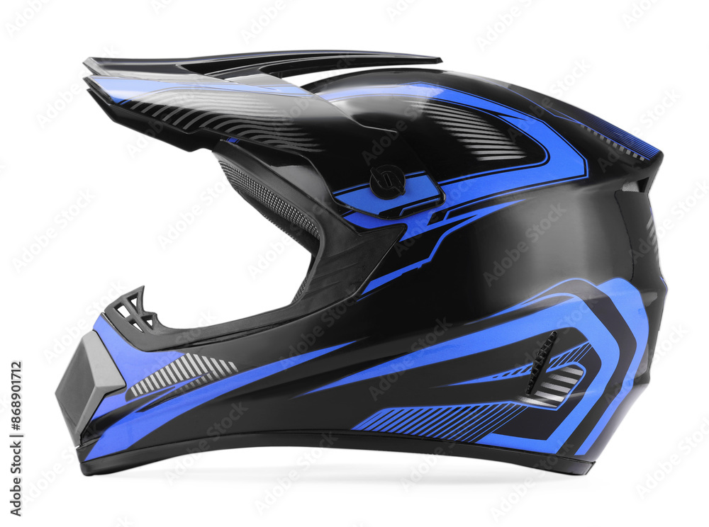 Modern motorcycle helmet with visor isolated on white Modern motorcycle helmet with visor isolated on white