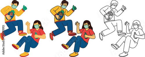 illustration icon human healty vector