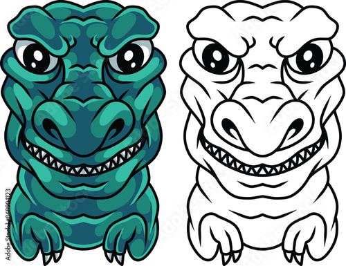 Illustration mascot trex vector art