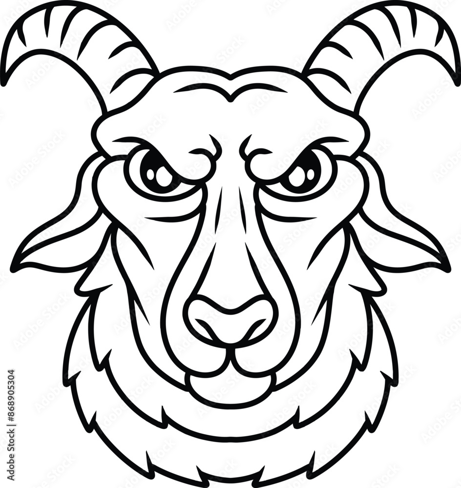 Face mascot goat lineart vector Face mascot goat lineart vector