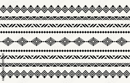 Ethnic tribal Aztec african stripe background. Seamless tribal pattern, folk embroidery, tradition geometric Aztec ornament. Traditional  design for fabric, textile, print, rug, paper