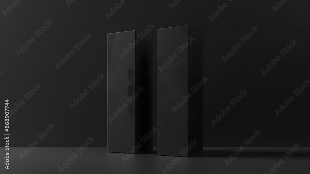 黒の2つのボトルギフトボックス