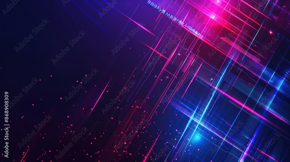 Obraz premium Neon Grid Abstract Background