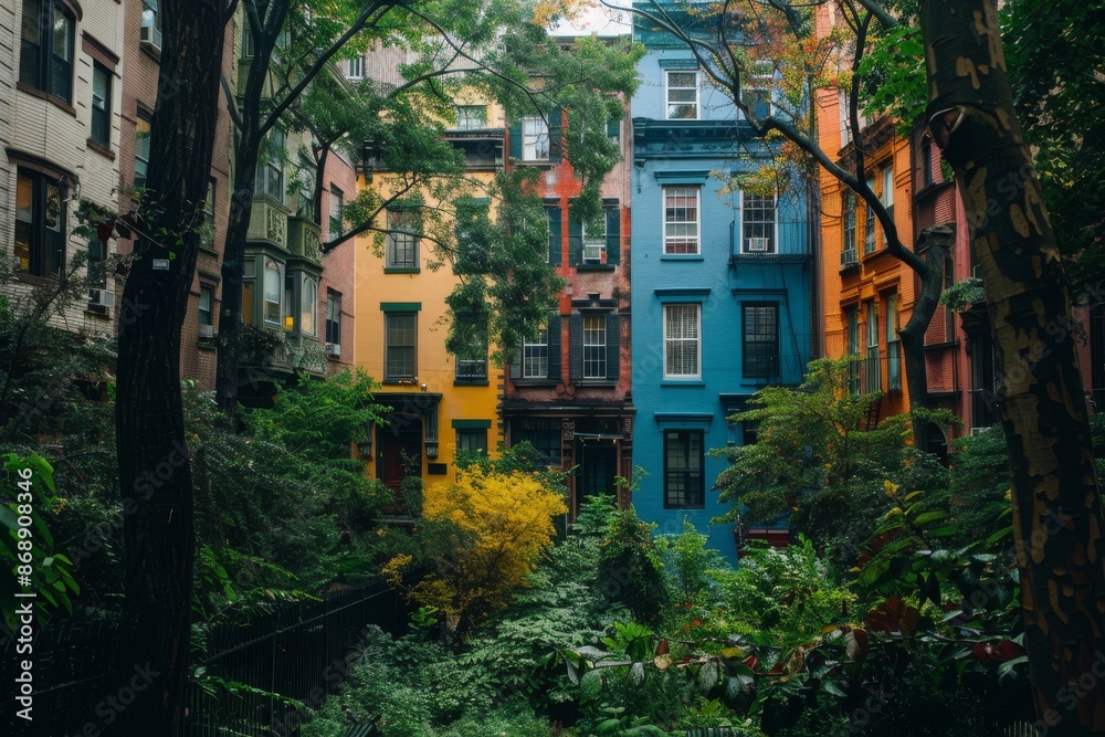 Fototapeta premium Urban Oasis: A Hidden Courtyard in the City