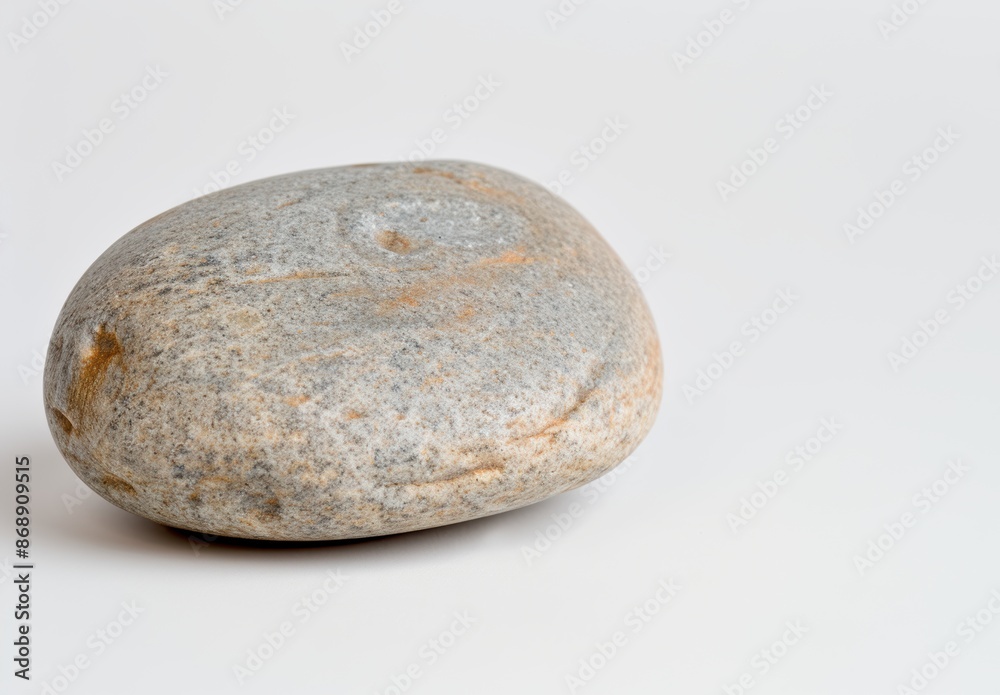 Smooth river stone on white background Smooth river stone on white background