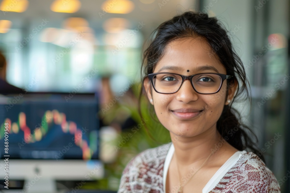 Portrait of a young female software developer Portrait of a young female software developer
