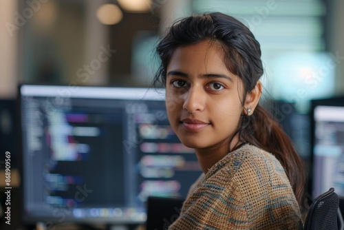 Portrait of a young female software developer