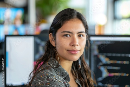 Portrait of a young female software developer