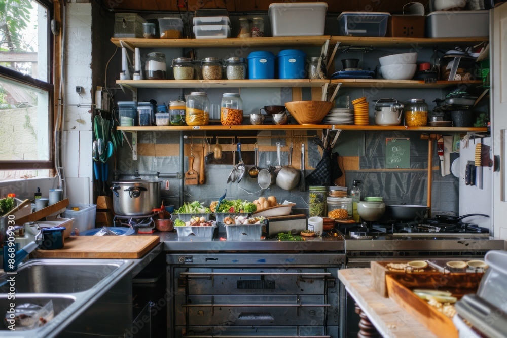 Interior of a zero waste kitchen Interior of a zero waste kitchen