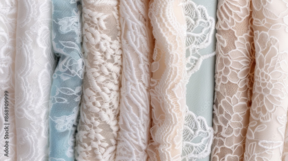 Obraz premium Assortment of delicate lace fabrics