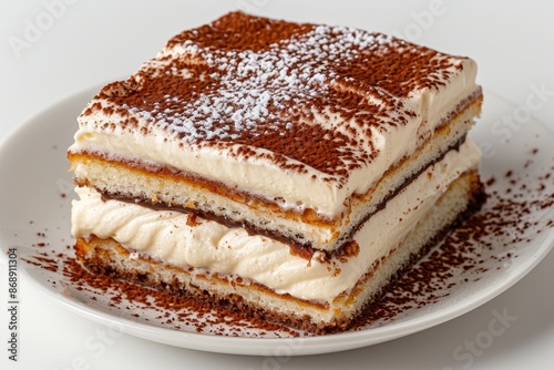 Wallpaper Mural Delicious tiramisu dessert on a plate Torontodigital.ca